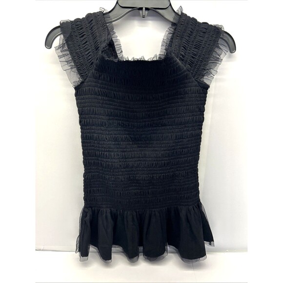 LoveShackFancy Mosa Black Elastic Dress Mini Fit & Flare Girls SZ 14 NEW - Picture 1 of 7